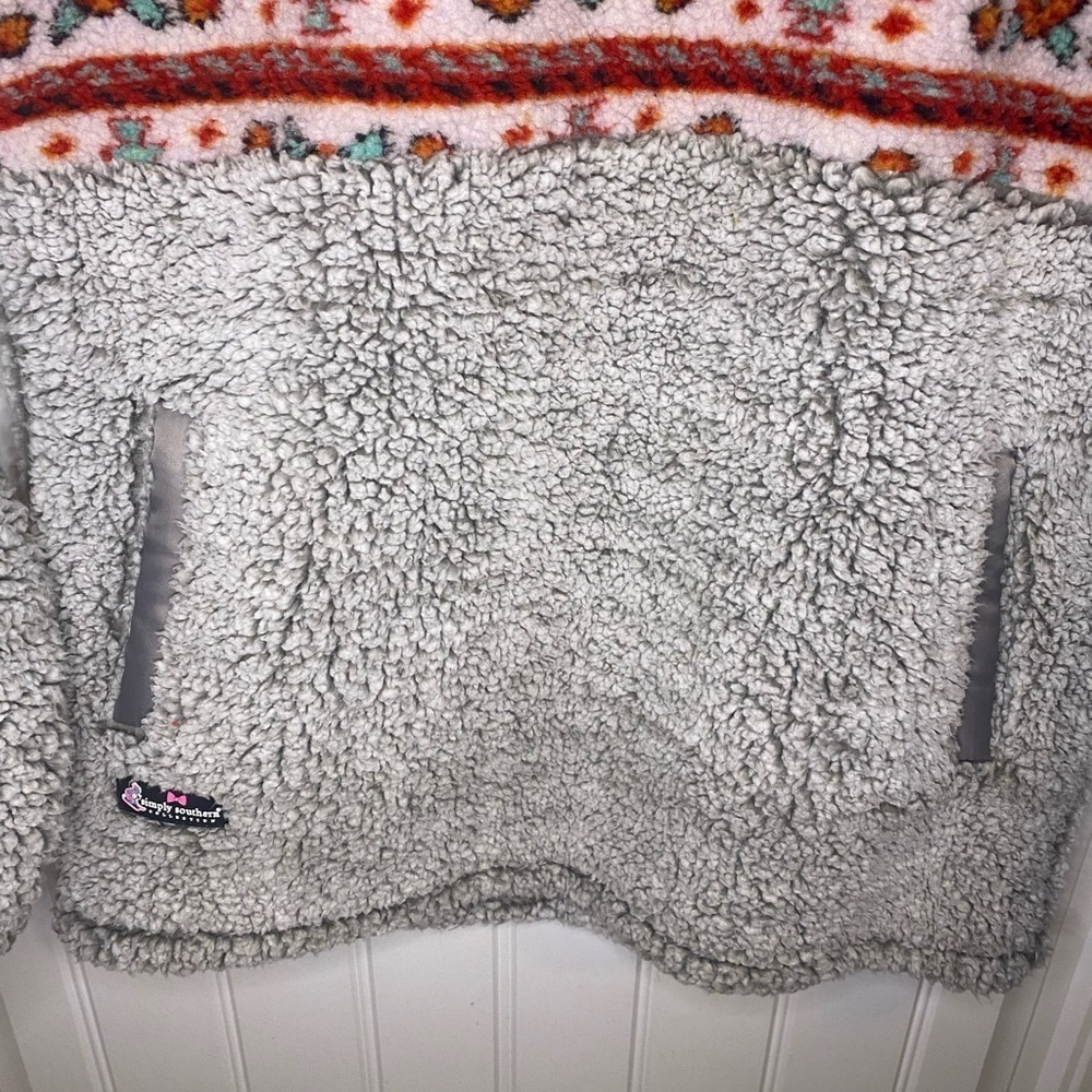 Simply Southern turtle patterned Sherpa half zip - Picture 5 of 7